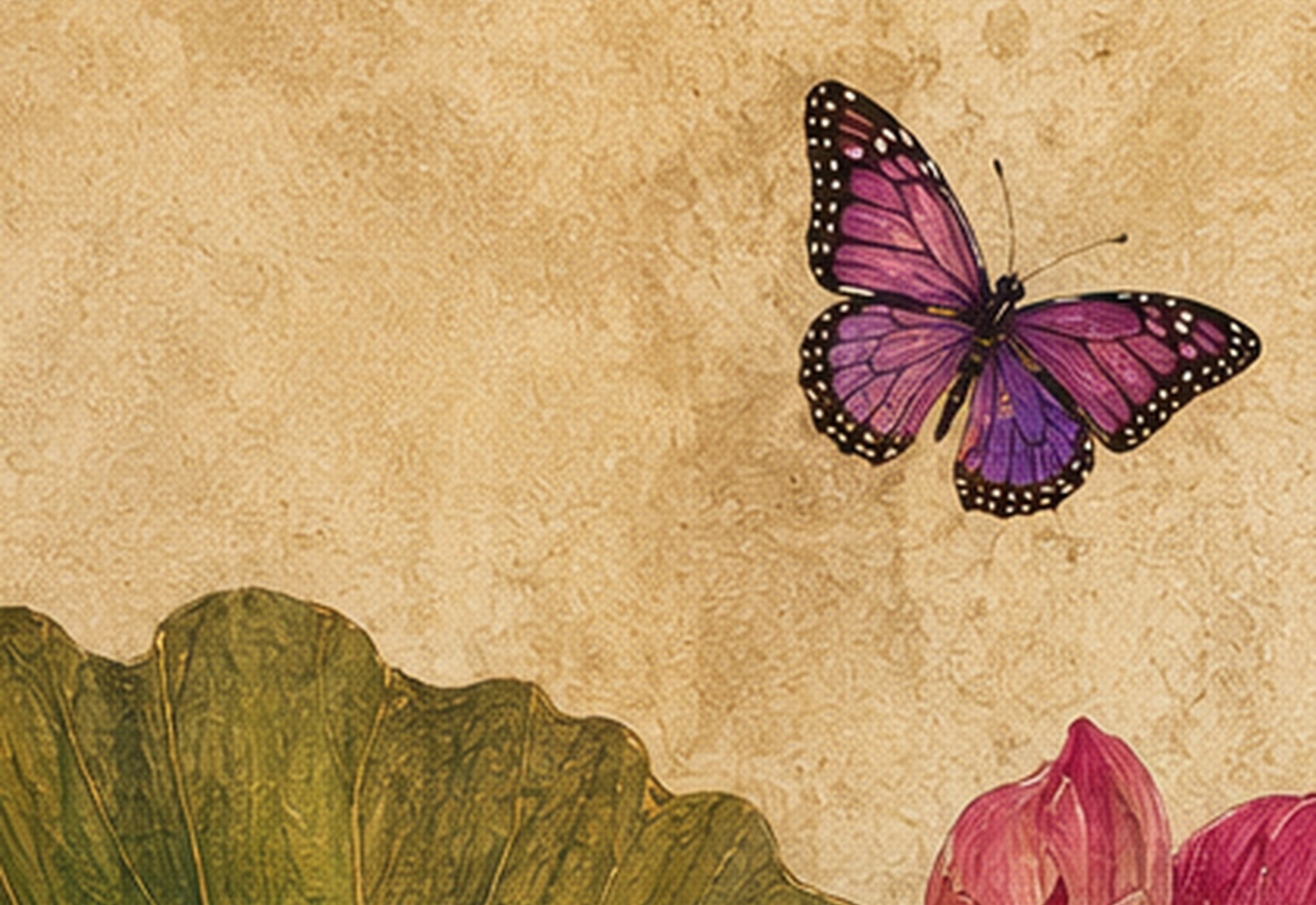 Purple butterfly artwork detail