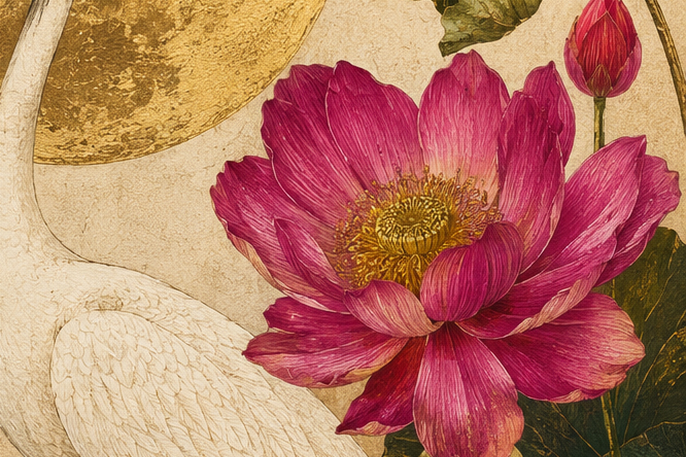 Pink lotus artwork detail