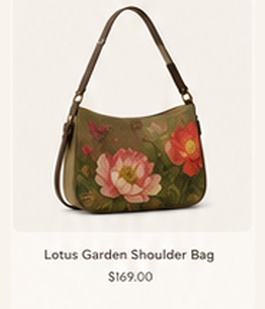 Lotus Garden Shoulder Bag